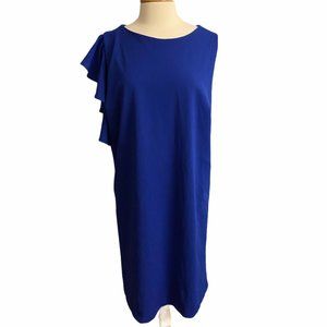 Lane Bryant Dress Blue One Ruffle Sleeve Size 22
